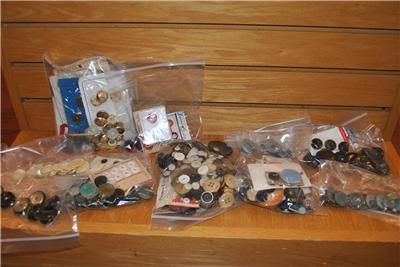 Huge Lot Vintage Buttons Different Sizes Colors Shapes  