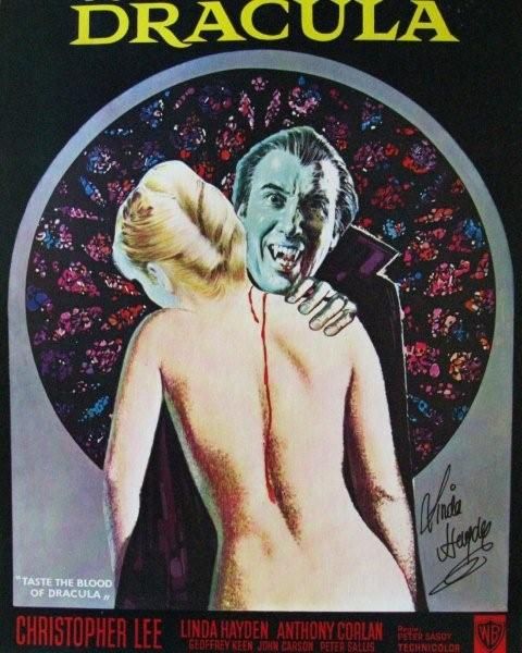   OF DRACULA   ORIG. BELGIAN POSTER   LINEN SIGNED LINDA HAYDEN  