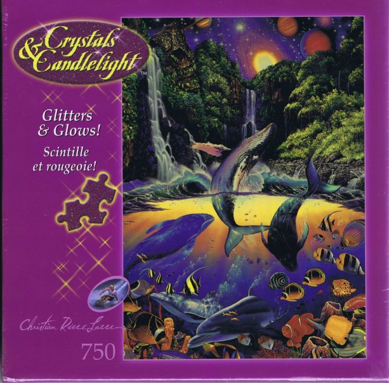 Dolphin Whale Sanctuary Crystals Candlelight Jigsaw Puzzle Glitter 