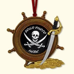 Ships Wheel Mini Frame Pirate Photo Ornament / Magnet  