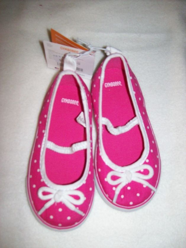   GYMBOREE Cape Cod Cutie Pink with White Dot Canvas Shoes Sz 8  
