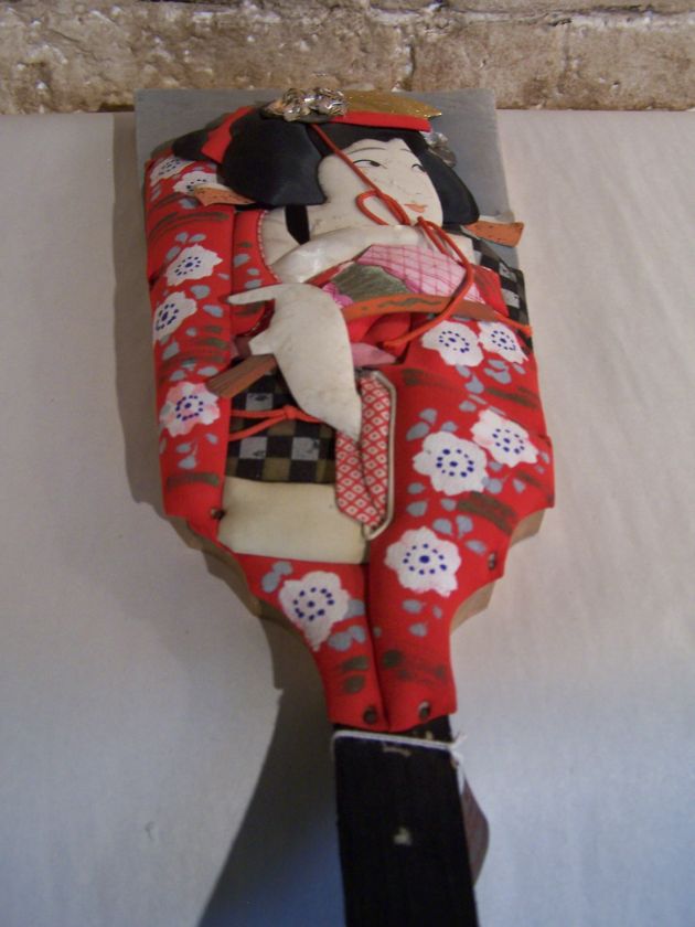 Japanese Hagoita Paddle or Battledore with Kabuki Print  