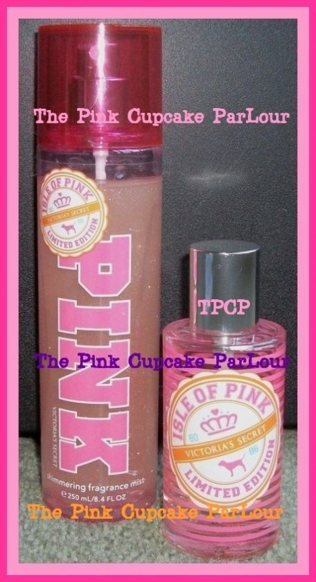   LE ISLE OF PINK EDP PERFUME & SHIMMERING FRAGRANCE MIST LOT  