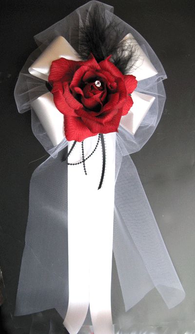 Bridal Bouquet wedding flowers APPLE RED / BLACK  