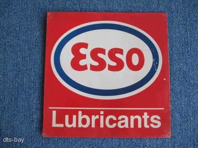 TIN ESSO LUBRICANTS GAS STATION ADVERTISING SIGN  