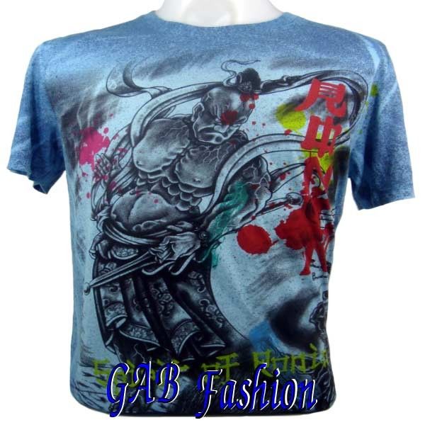 Japanese Samurai Warrior UFC MMA GD Tattoo Mens T Shirt  