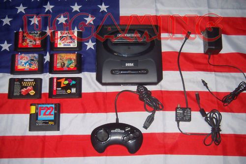 SEGA GENESIS SYSTEM + 7 GAMES   WARRANTY 2nd Ed  