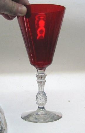 Old Morgantown Ruby Glass Plantation Goblet 8Available  