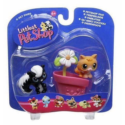 Littlest Pet Shop SKUNK #85 KITTEN #86 Retired *NEW 05  