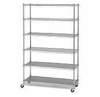 Industrial Commercial Chrome Steel Shelving   6 Shelves  