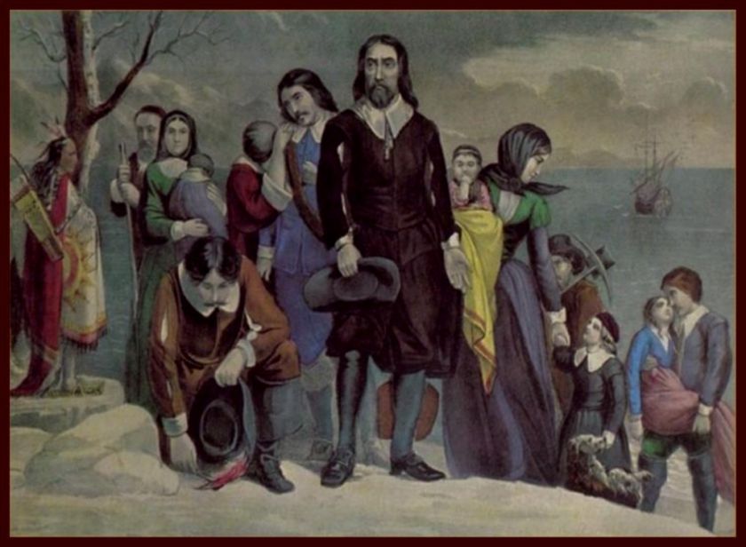 Currier & Ives The Landing of The Pilgrims at Plymouth  