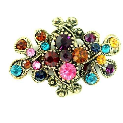   Hollow Style Colorful CZ Diamante Copper Ring Fashion Jewelry  