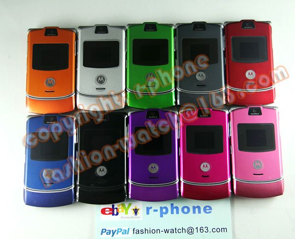 Motorola RAZR V3 Mobile Cell Phone GSM Quadband Unlocked 10 Colors On 