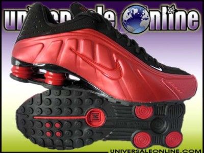 NIKE SHOES SHOX R4 MENS 12   BLACK VARSITY RED RUNNING PLUS  