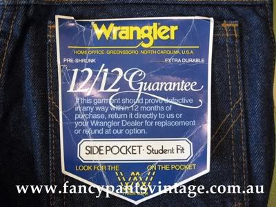 Vintage 1980s Wrangler Blue Denim Jeans Student Fit New/Old NWT 26 27 