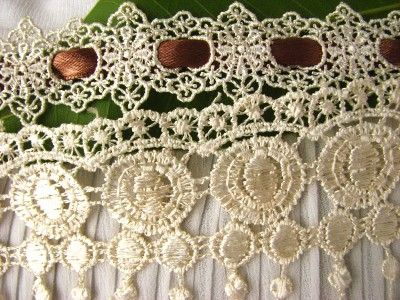   Set #5~Venise Lace Trim ~6y Beige~Tassel ~Lampshade ~Victorian  