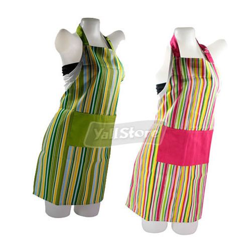 NEW Colorful Vertical Stripe Canvas Apron  