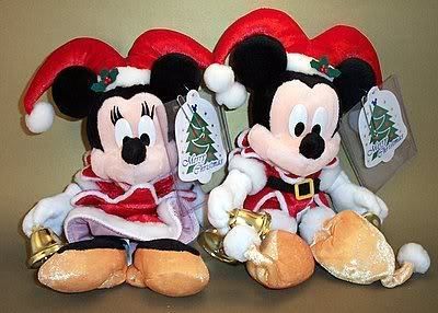 Disney Christmas Jester 12 Mickey Minnie Mouse Beanbag  