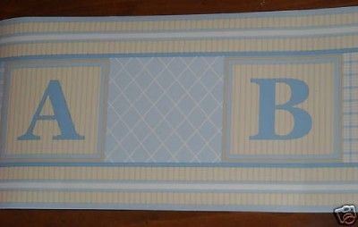 Nautica Kids Plaid ABC Wall border baby boy room 1 ROLL  