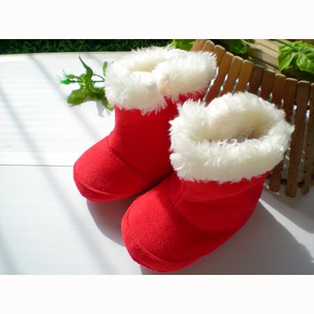   Baby Girls Red Christmas Winter Boots Shoes 3 12 Months WN226  
