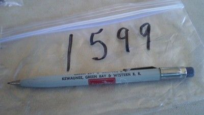   . PENCILSCRIPTORAILROAD;GREEN BAY ROUTEFUNCTIONSNEW ERASER1599