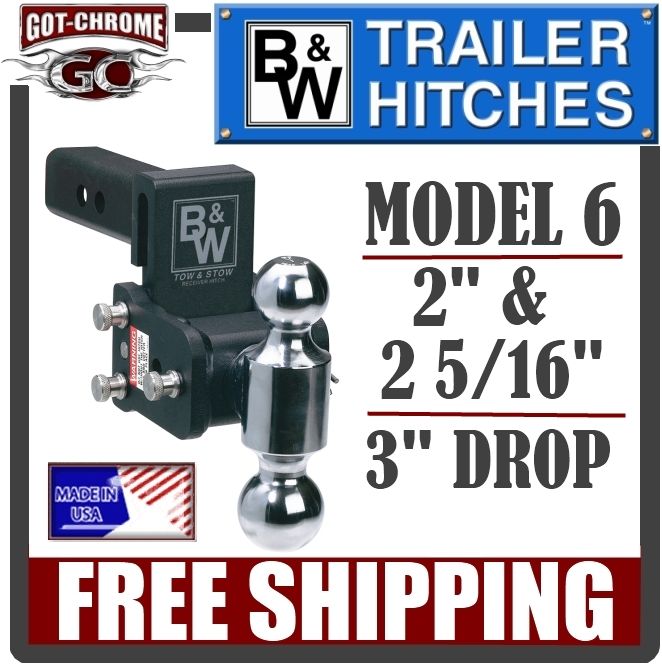 TS10033B B&W Tow & Stow Adjustable Dual Ball Mount Receiver Hitch 