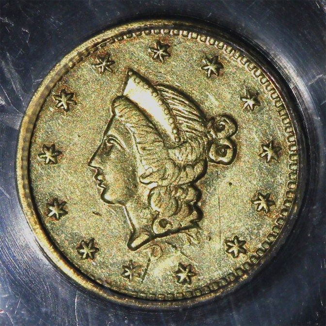 US COIN 1853 LIBERTY ROUND CALIFORNIA GOLD FRACTIONAL 1/2 DOLLAR PCGS 