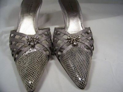 MARINELLI Franci Silver Snake Heels Retails $90 Womens Shoes Size 10 
