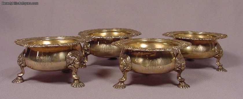 Georgian Silver 1798 William Bayley 4 Open Salt Cellars  