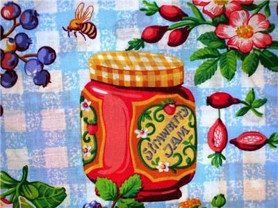 New Jelly Jam Food Fruit Kitchen Fabric BTY  