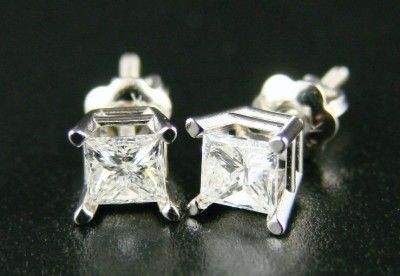 14K Mens/Ladies Princess Cut Diamond Solitaire .60 CT  