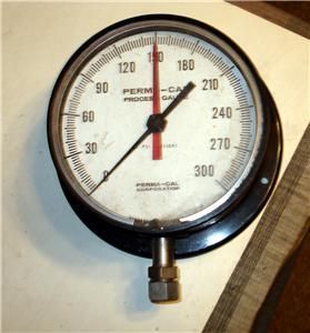 Process Pressure Gauge Perma Cal corp. 4 1/2 300 PSI  