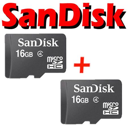 Lot 2 SanDisk Micro SD Micro SDHC 16GB Class4 = 32GB  A  