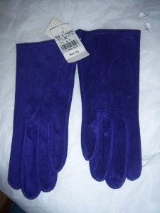 Ladies Small Purple Cashmere Leather Gloves MSRP $64  