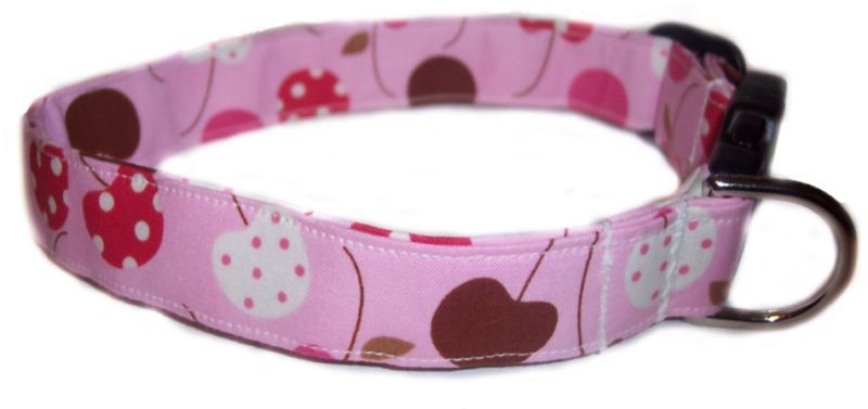 CHERRIES PINK Dog Puppy Pet Diva Boutique Collar Gear  