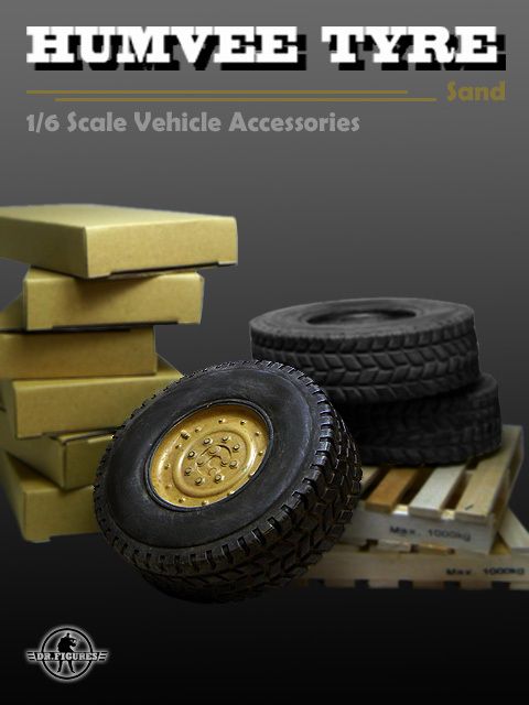 Z07 1/6 Vehicle Accessories   Humvee Tyre (Sand)  