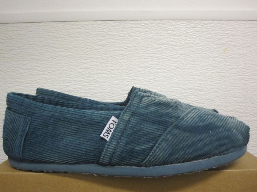 Toms Classic Womens Teal Stonewash Corduroy Slip On BNIB sz 5 10 $60 