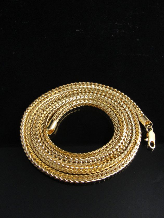 MENS FRANCO CHAIN 36 INCH 14K GOLD FINISHED 3MM  