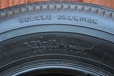   Firestone Deluxe Champion 7.75   15 Bias Ply Corvette Tires  