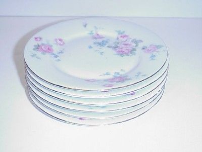 OLD GERMAN PORCELAIN ROMAN V. CAKE PLATE & 6 PLATES  