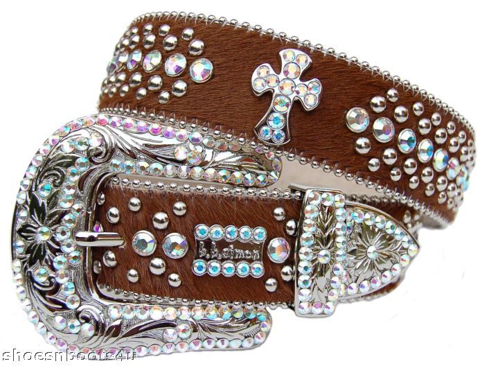 BB SIMON BELT SWAROVSKI WESTERN CROSS M 32 B B $340  