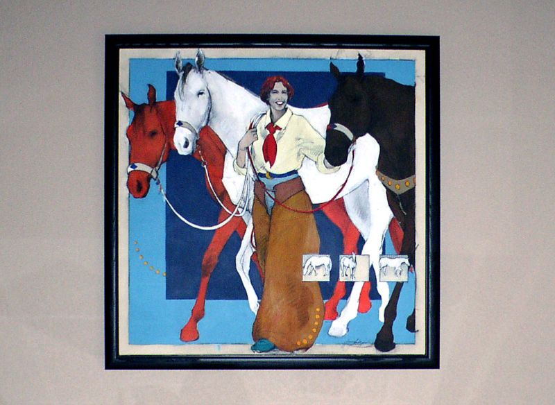 COWGIRL & HORSES OIL PAINTING BY DONNA HOWELL SICKLES  