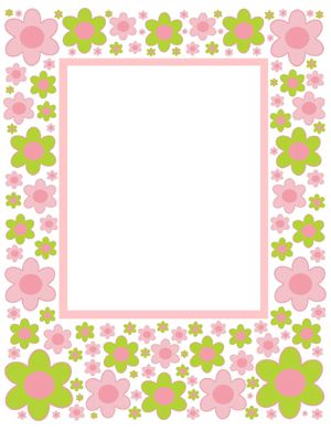 PINK GREEN FLOWER BABY GIRL NURSERY WALL PRINT FRAME  