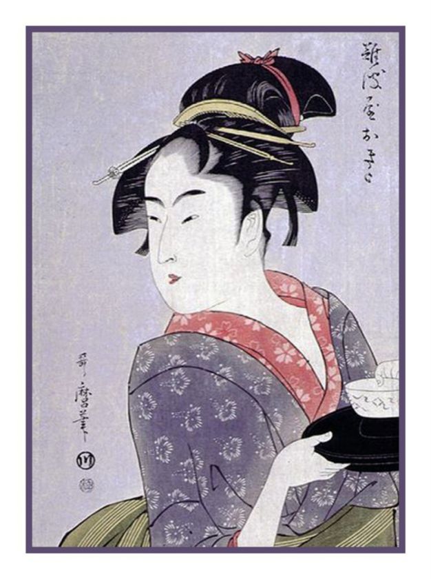 Japanese Utamaro Teahouse Geisha Counted Cross Stitch Chart Free Ship 