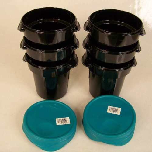 6x Rubbermaid Round Food Storage Containers w/ Lids 4Qt  