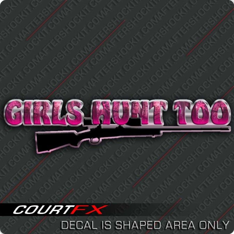 Girl Hunting Pink Decal Rifle 300 270 Winchester Ruger  