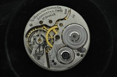   16S HAMILTON OPEN FACE POCKET WATCH MOVEMENT GRADE 956 **  