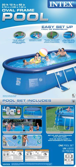   20 x 12 x 48 Oval Frame Swimming Pool Set & 1500 GPH Pump  57981EG