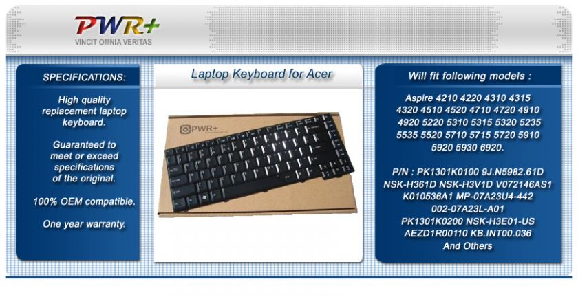 NEW LAPTOP KEYBOARD ACER NSK H391D NSK H371D NSK H361D  