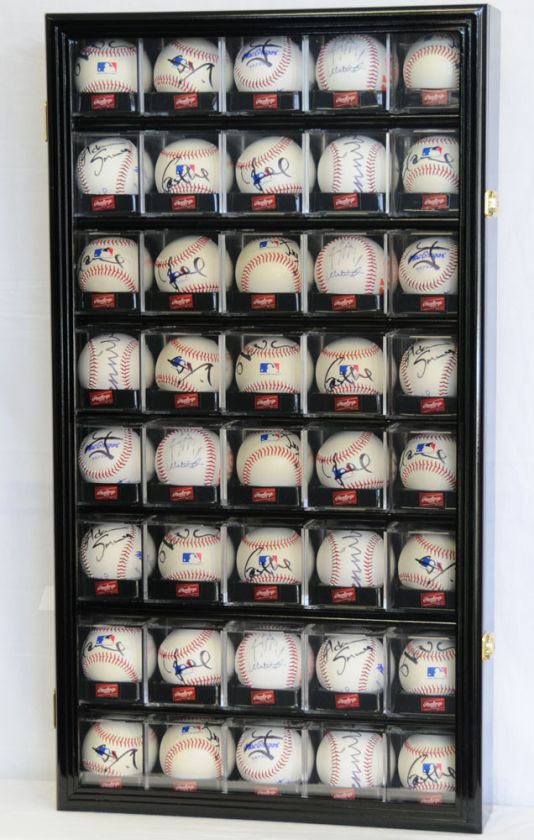 40 Baseball Arcylic Cubes Display Case Cabinet Holder  